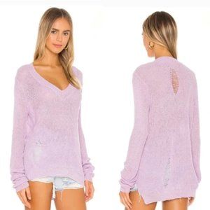 Superdown Revolve Mishel Distressed Sweater in Lavender XS